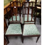 Set 4 Edwardian mahogany dining chairs