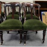 set of 6 Edwardian carved mahogany dining chairs