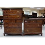 Mahogany Stag seven draw chest of drawers and similar smaller 5 draw chest (2)