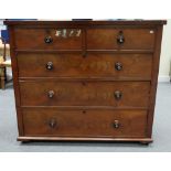 Victorian mahogany chest of five drawers