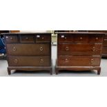 Pair Reproduction mahogany Stag chest of six draws  (2)