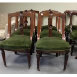 set of 6 Edwardian carved mahogany dining chairs