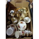 A collection of mixed items to include Gainsborough part teaset and Bavarian gold painted