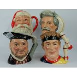 Royal Doulton large character jugs Santa Claus D6704, Mark Twain D6654,