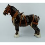 Beswick model of Shire Horse Burnham Beauty 2309 in full working harness