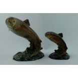 Beswick model of Trout on base 1032 and small trout 1390  (2)