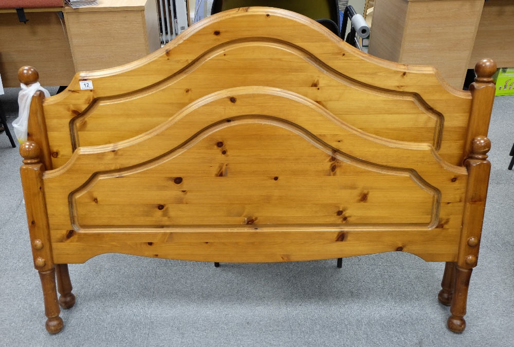 Pine double bed with slacks