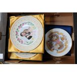 A collection of 6 boxed crown staffs and Royal Worcester commemorative plates