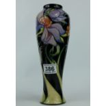 Moorcroft vase decorated with purple flowers signed Emma Bossons limited edition of 250 2005,