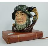 Royal Doulton unusual large character jug Rip Van Winkle mounted as a lamp on a sketch book