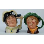Royal Doulton large character jugs Dick Whittington D6848 and Arriet  (2)