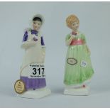 Royal Doulton Figures Tess HN2865 and Anna HN2802 from the Kate Greenaway Series (2)