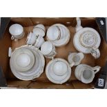 An early 19th century white and gold pottery tea set  (some slight damages) (38)