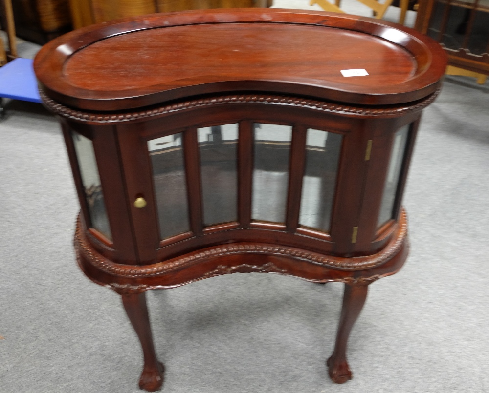 Reproduction small Kidney shaped drink cabinet