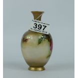 Royal Worcester bud vase hand painted with roses,