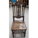 Victorian oak hall chair