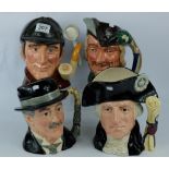 Royal Doulton large character jugs Slueth D6631, George Washington D6669,