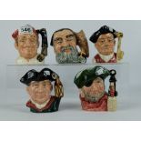 Royal Doulton small character jugs Bootmaker, Smuggler, Goaler,