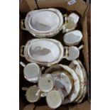 Royal Albert Tenderness dinnerware items to include tureens, cups, saucers,