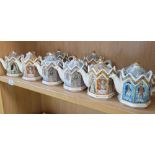 A collection of James Sadler commemorative teapots to include Henry VIII and his six wives,