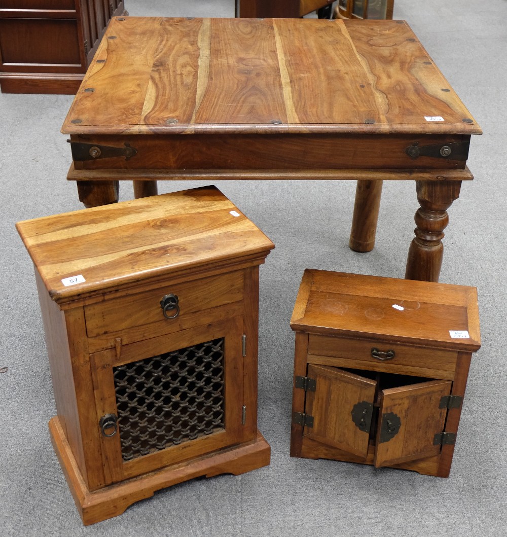 Indonesian coffee table and two similar storage units (3)