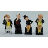 Royal Doulton miniature dickens figures Pickwick (seconds), Captain Cuttle,