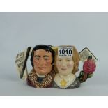 Royal Doulton small double sided character jug Jane Eyre and Mr Rochester D7115