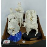 A collection of pottery to include Royal Doulton small figure Elaine HN3214 and small Horse