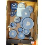 A collection of Wedgwood and Dudson jasperware to include plates, jugs,