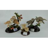 Country Artist figures Barn Owlet pair,