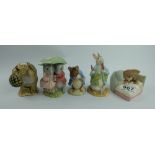 A collection of Royal Albert Beatrix Potter figures to include Peter ate a radish, Peter in bed,