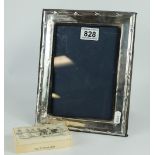 A hall marked silver picture frame and reproduction bone box HMS Donegal (2)