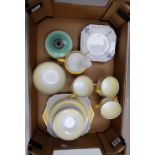 A good collection of art deco Shelley teaware to include pattern W12128,