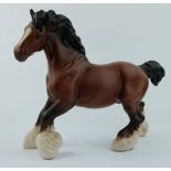 Beswick brown Satin Matte cantering Shire Horse 975