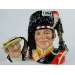 Royal Doulton Large Sized Character Jug The Piper D6918 Ltd Edt with certificate (Chip to bagpipes)