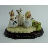 Beswick Beatrix Potter Tableau figure Mittens Tom Kitten and Moppet Limited edition with wood base,