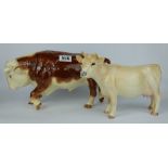 Melba ware butchers advertising bull and cow (2)