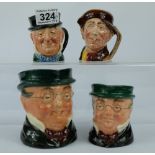 Royal Doulton small character jugs Micawber, Arry D6235,