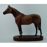 Beswick Connoisseur model of Thoroughbred Horse 1772 on wood base