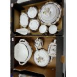 A large collection of Spode Chancellor cobolt dinnerware to include tureens, teapot,