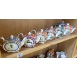 A collection of James Sadler commemorative teapots to include Coronation of Queen Elizabeth II