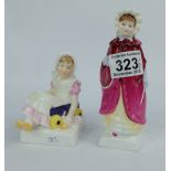 Royal Doulton Figures Nell HN3014 (crack to base) and Georgia HN2377 from the Kate Greenaway Series