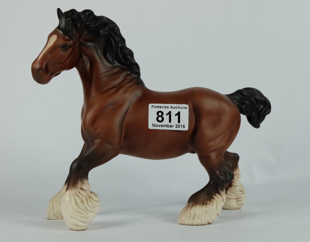 Beswick brown Satin Matte cantering Shire Horse 975 - Image 2 of 2