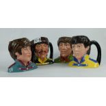 Royal Doulton intermediate character jugs The Beatles, John Lennon D6725, Ringo Starr D6728,