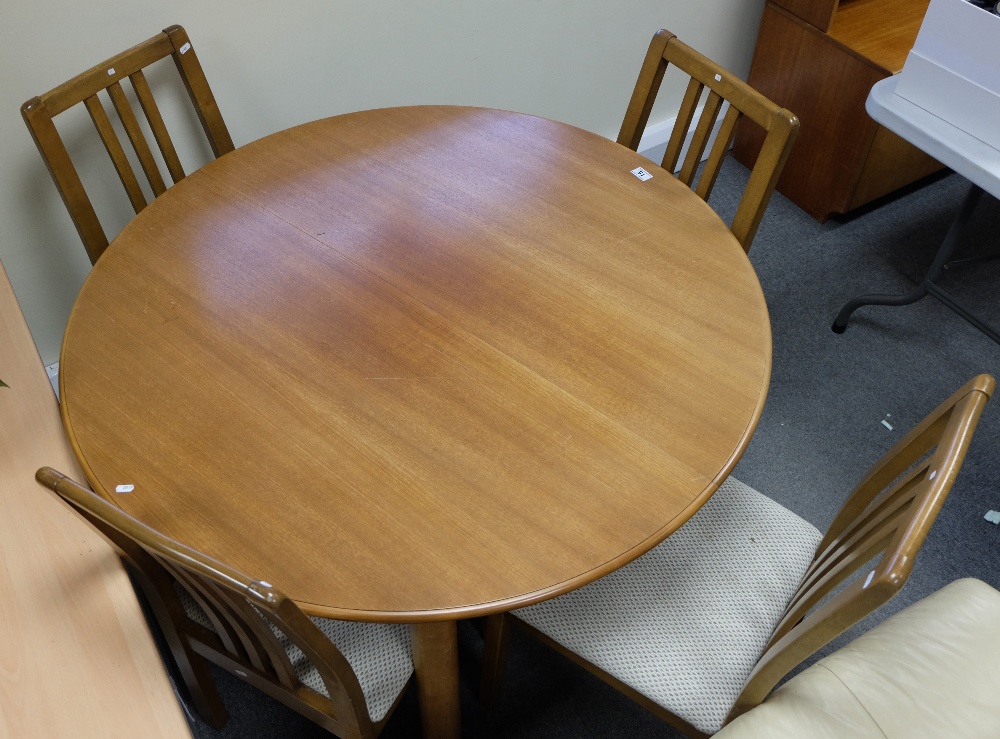 Modern extending oak table and four matching chairs (5)