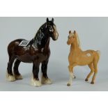 Beswick 818 Shire and matt Prancing Arab 1261 (2)