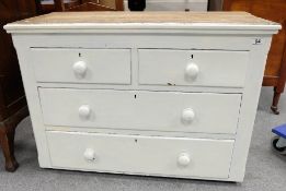 Pine painted two over two chest of drawe