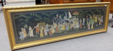 Large Modern Asian painting on silk of E