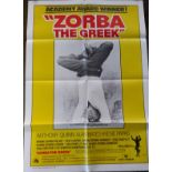 A Vintage Zorba the Greek Film Poster 20th Century Fox. Good condition. 1000 x 700mm