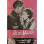 A Vintage "Rose Marie" Film Poster M-G-M. Folded boarders. 840 x 560mm